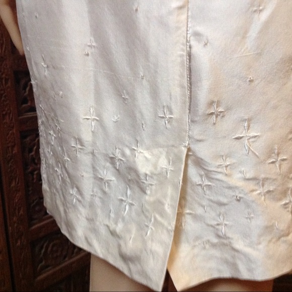 Jane Seymour cream dress, size 8P, fully lined - Picture 6 of 8